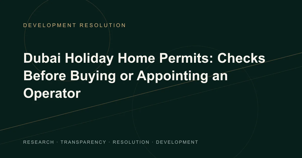 Conceptual Development Resolution illustration of a holiday-home unit checklist, operator agreement and comparison of gross revenue with operating costs.