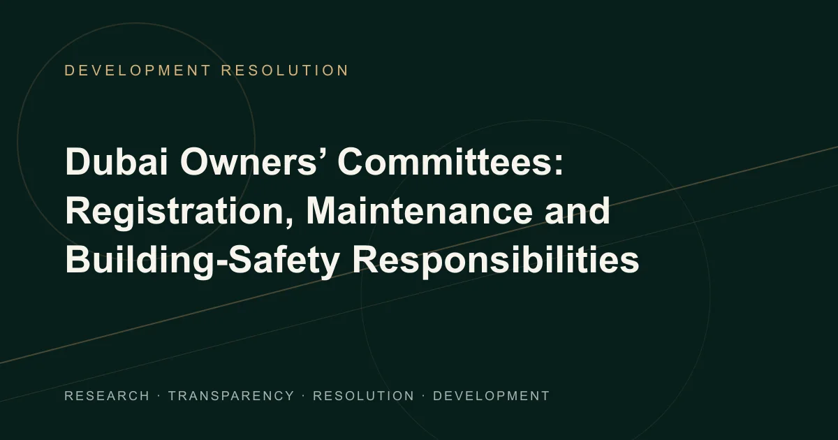 Conceptual Development Resolution illustration of a committee decision record beside a maintenance issue register, technical document and work-tracking worksheet.